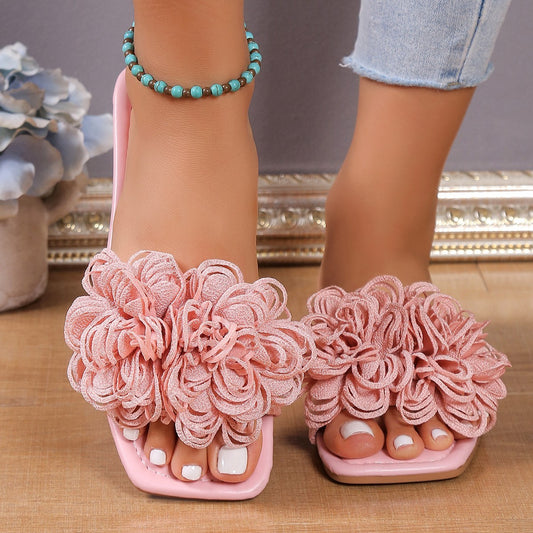 Carly Flower Flat Slippers