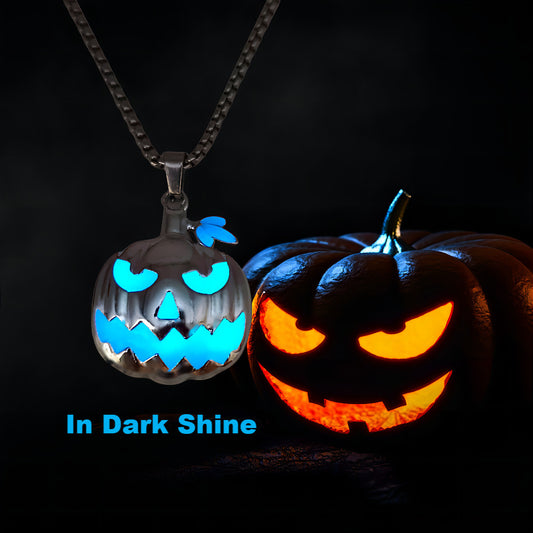 Halloween Ghost Festival Accessories Glowing Pumpkin Pendant Necklace