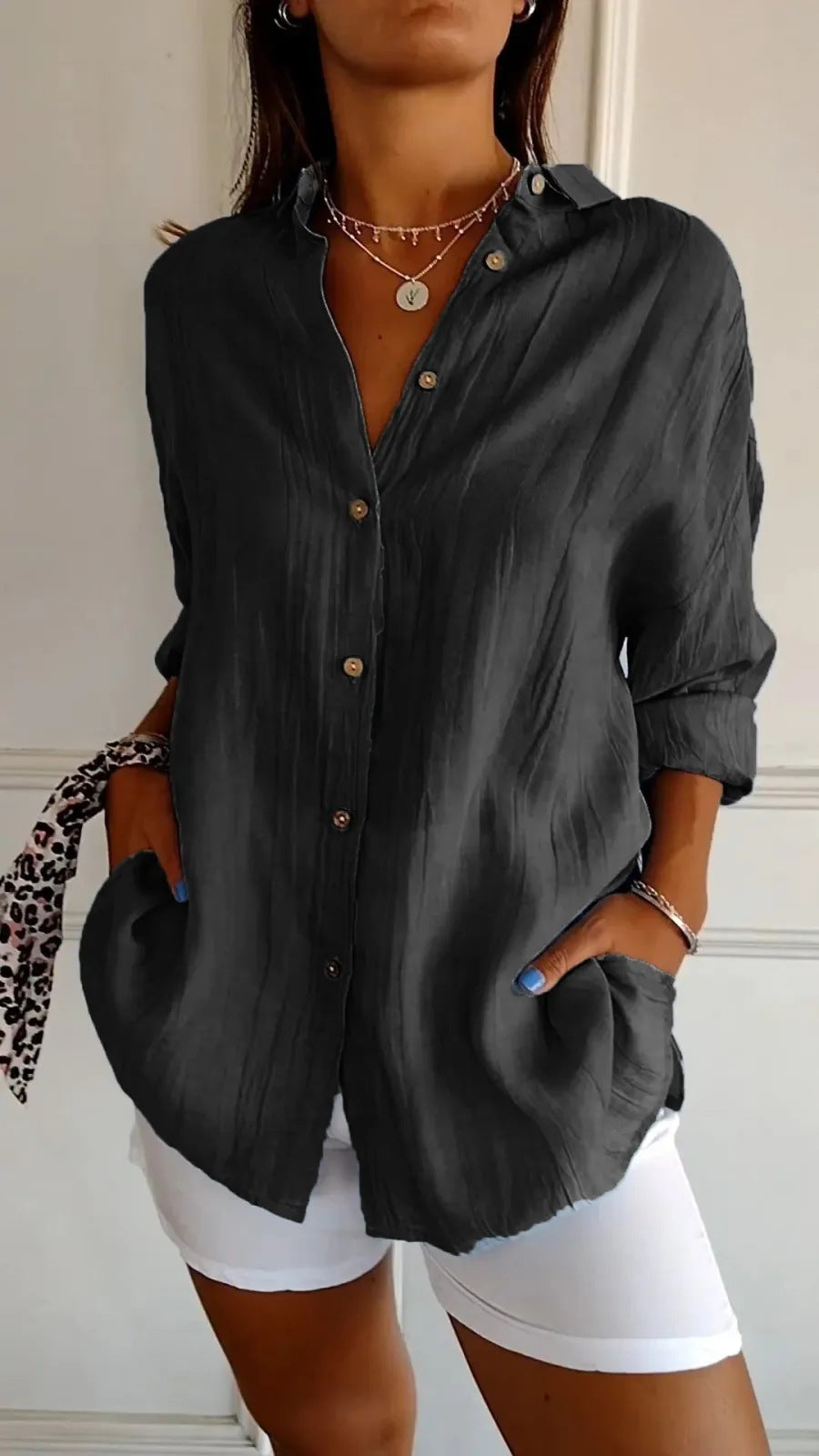 Cori Long Sleeve pleated Shirt