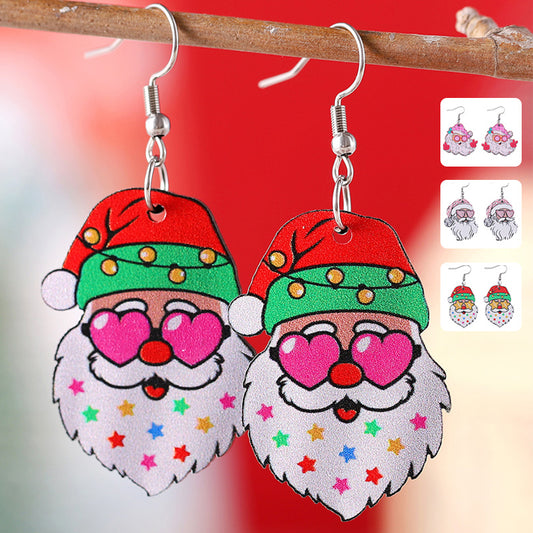 Funny Santa Claus Earrings Christmas Pendant Earrings Gift