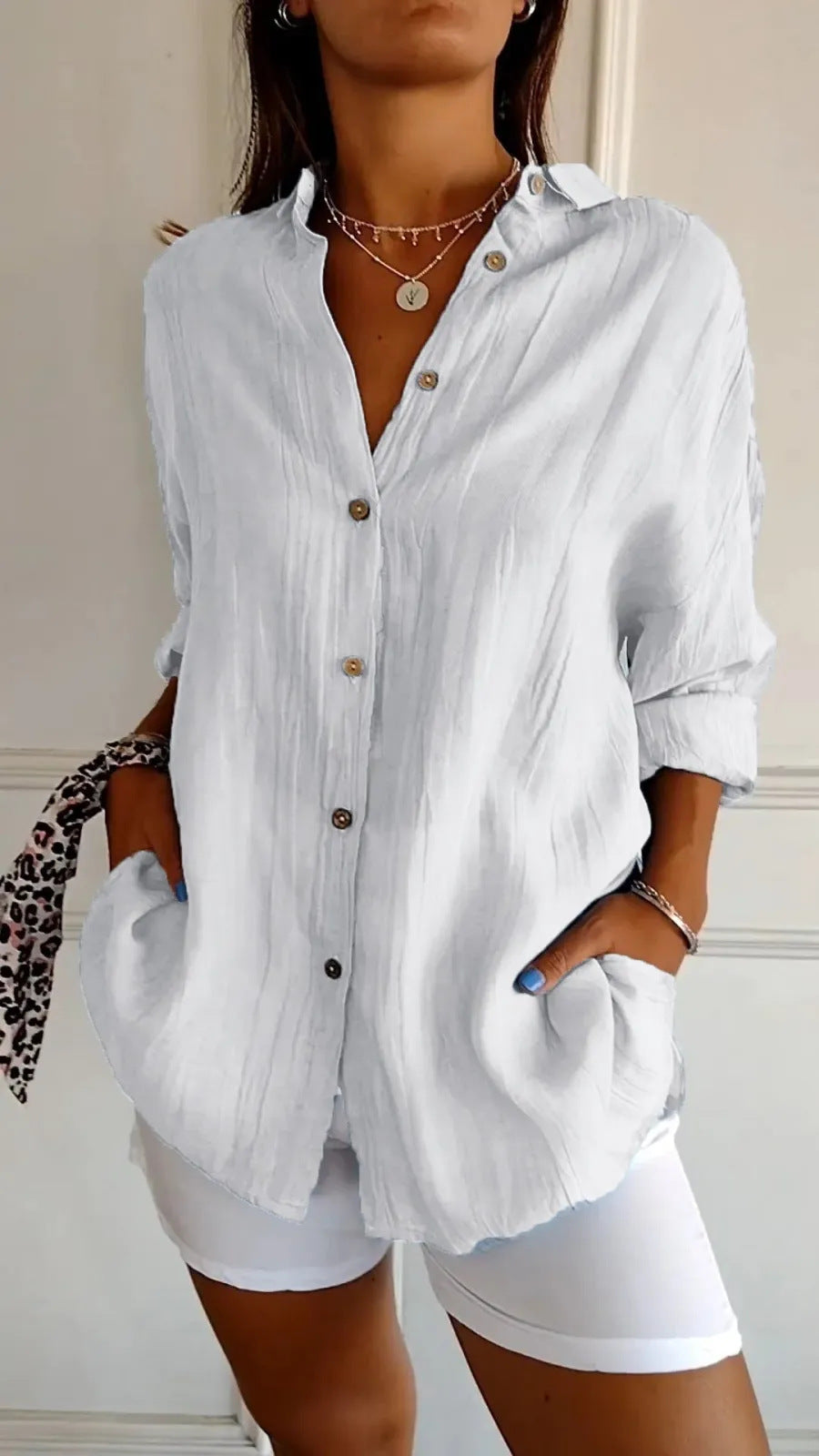 Cori Long Sleeve pleated Shirt